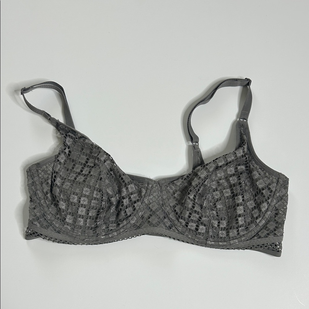 Elegant Gray Lace Bra